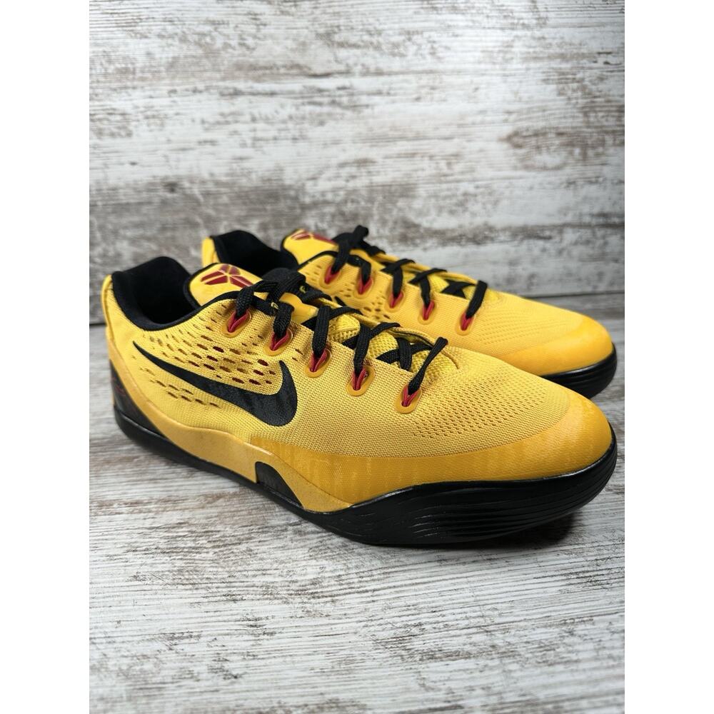 Youth Nike Kobe 9 EM Low Bruce Lee Yellow/Black Sneakers Sz 7Y Athletic Gym EUC!